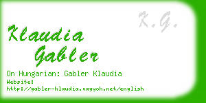 klaudia gabler business card